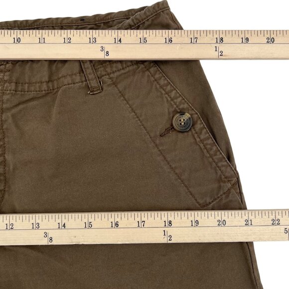 Liz Claiborne Sloane Womens Brown Capri Pants Size 12 With Frayed Hem Cotton Ble - Picture 7 of 10